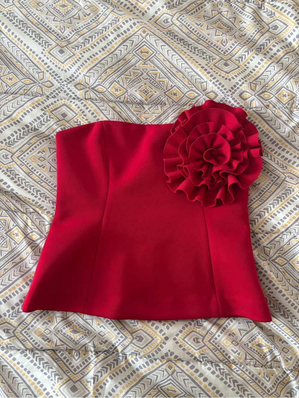 Zara Red Strapless Bustier Top (M)